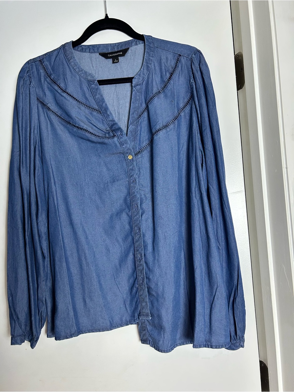 Calvin Klein Calligraphie Light Blue Chambray Shirt